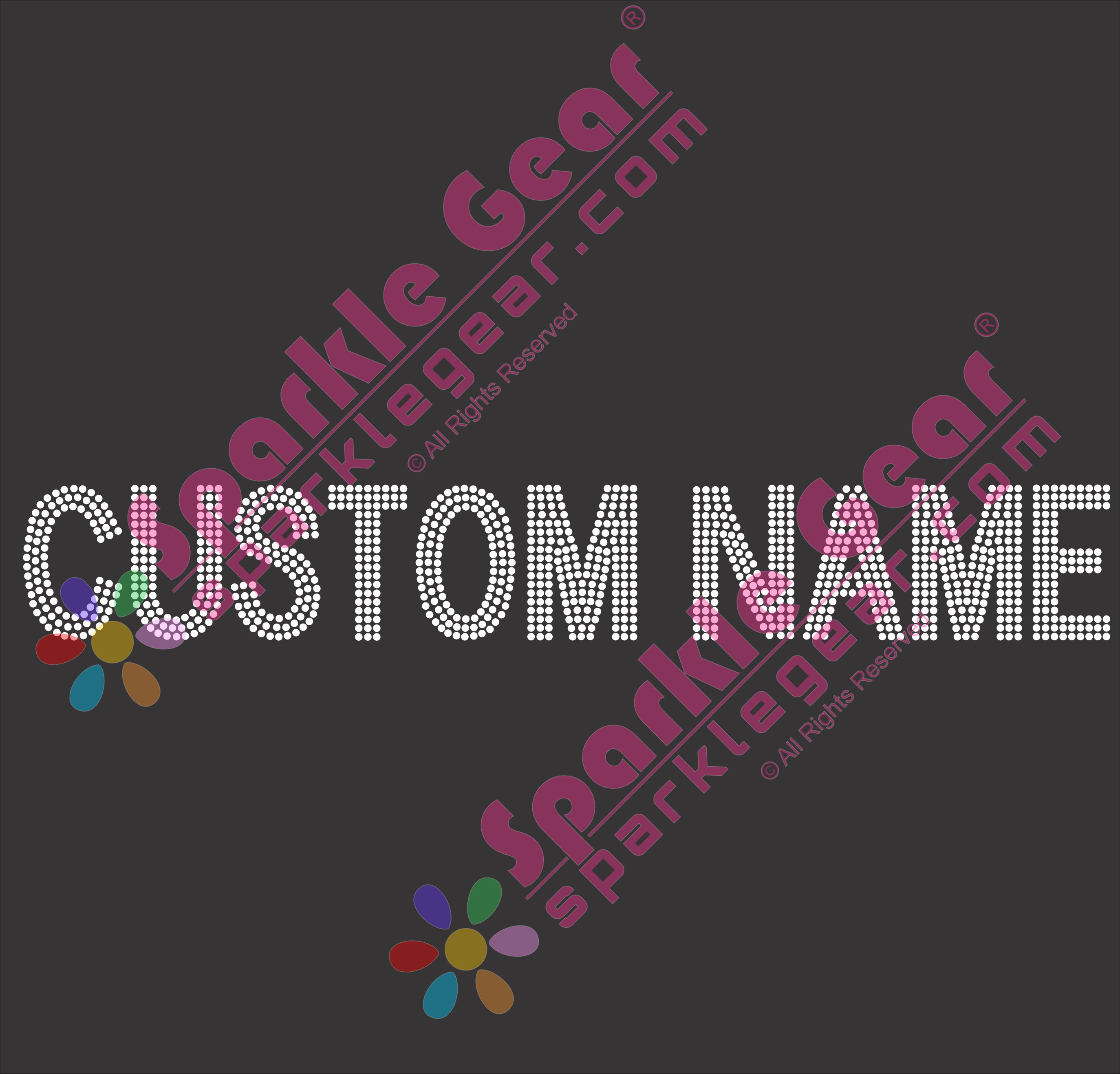 Custom Rhinestone Name Bling Transfers by Sparkle Gear