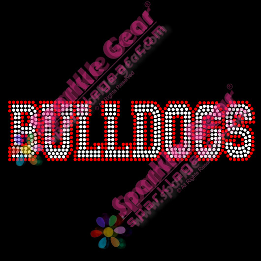 BULLDOGS Straight Word-Large - Bling Transfers by Sparkle Gear