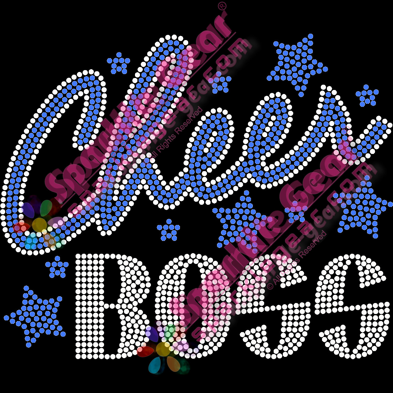 Cheer Boss with Stars - Bling Transfers by Sparkle Gear