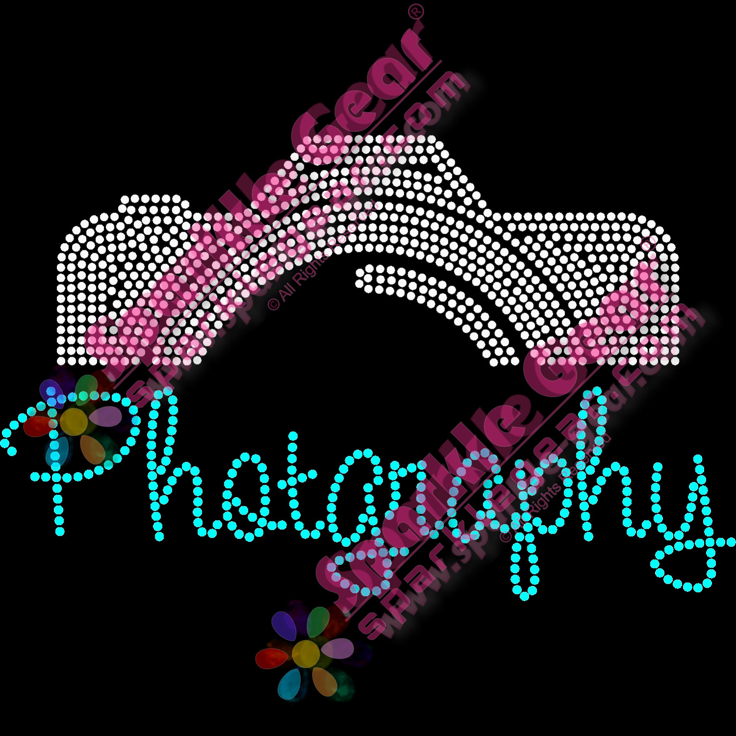 Half Camera Photography Design - Bling Transfers by Sparkle Gear