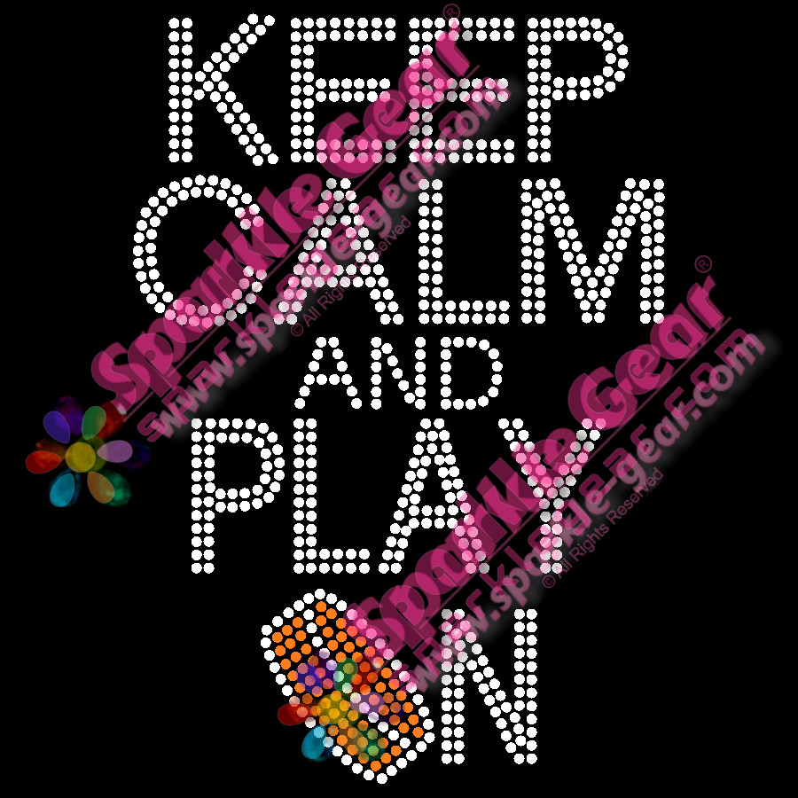 Hockey Keep Calm and Play On - Bling Transfers by Sparkle Gear
