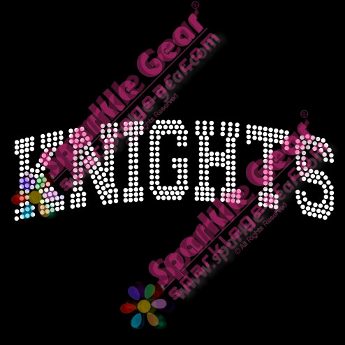 KNIGHTS Curved Word-Large - Bling Transfers by Sparkle Gear