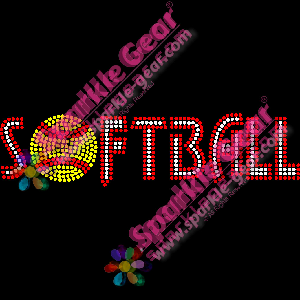 Softball Word - Bling Transfers by Sparkle Gear
