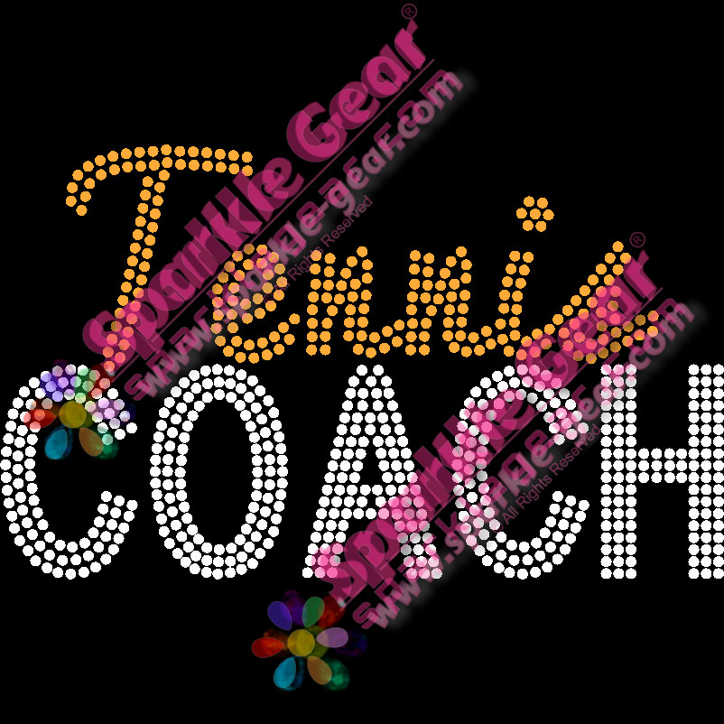 Tennis Coach - Bling Transfers by Sparkle Gear